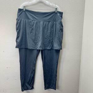 Zuda Skirted Leggings Gray Womens Crop Size 1X Athletic Gym Modest Workout